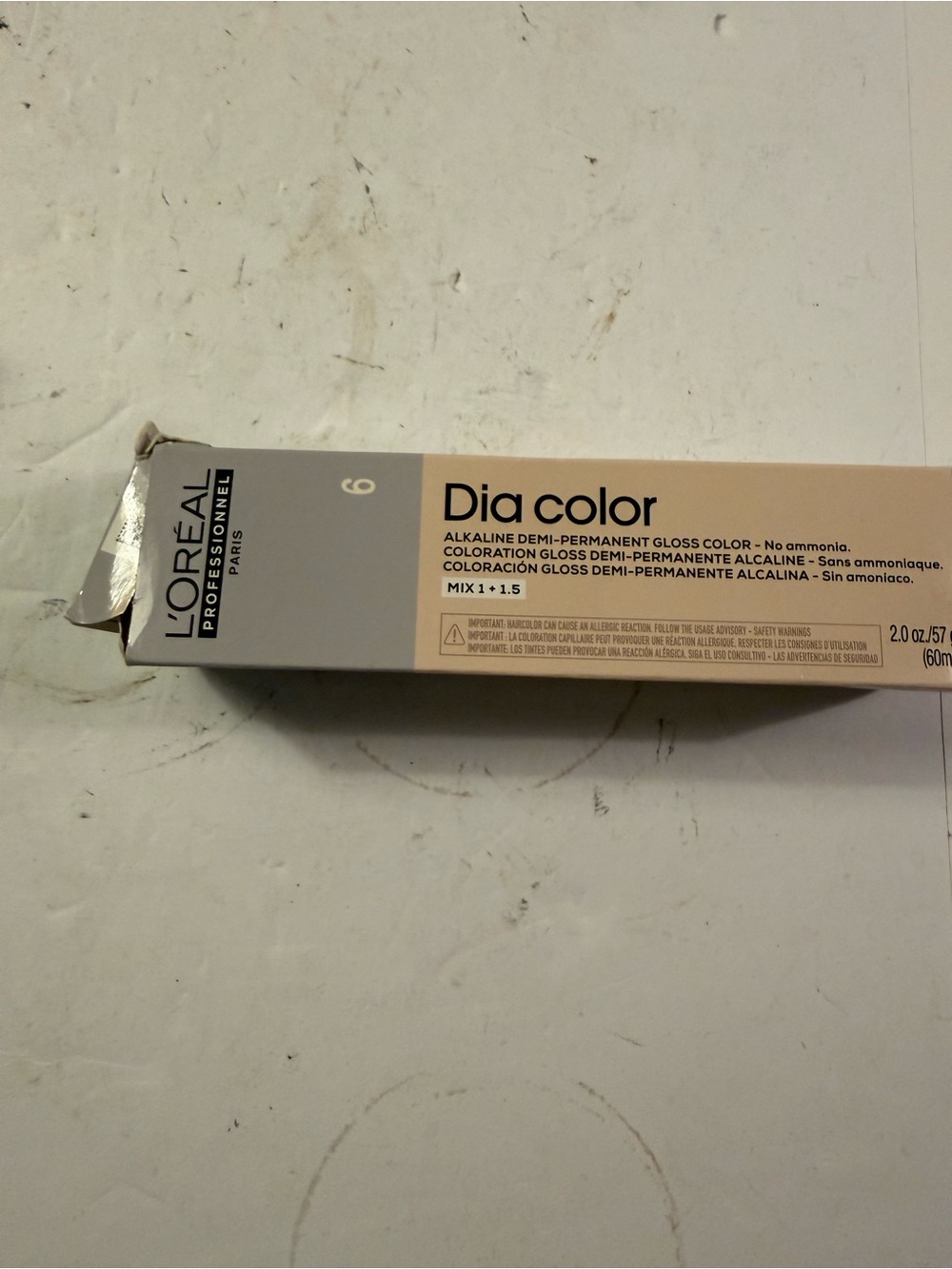 LOREAL Dia color: Alkaline Demi-Permanent Haircolor 2 oz #6